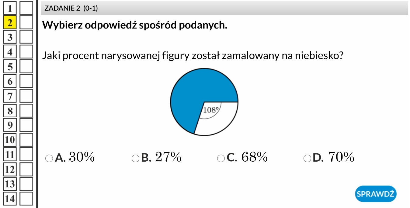 Egzamin ósmoklasisty matematyka Procent figury
