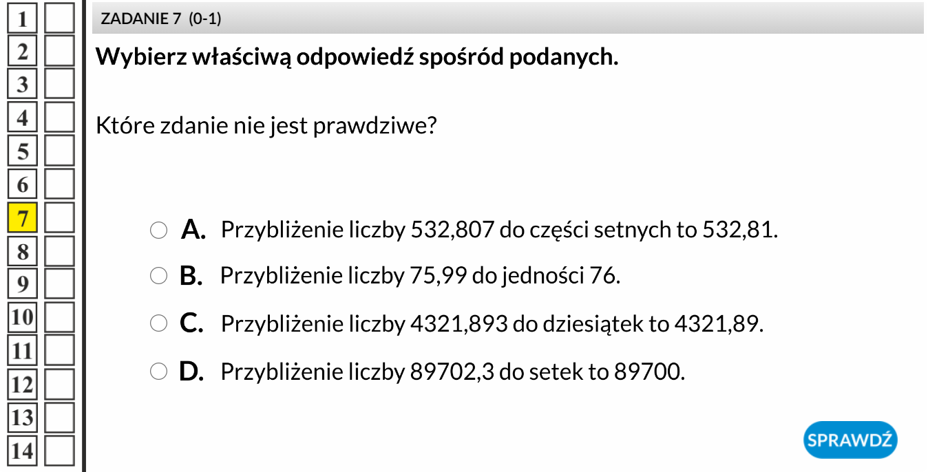 Egzamin ósmoklasisty matematyka Przybliżenie liczby
