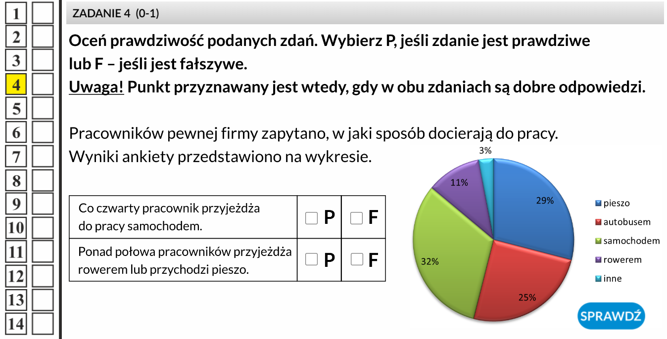 Matematyka Oceń prawdziwość zdań