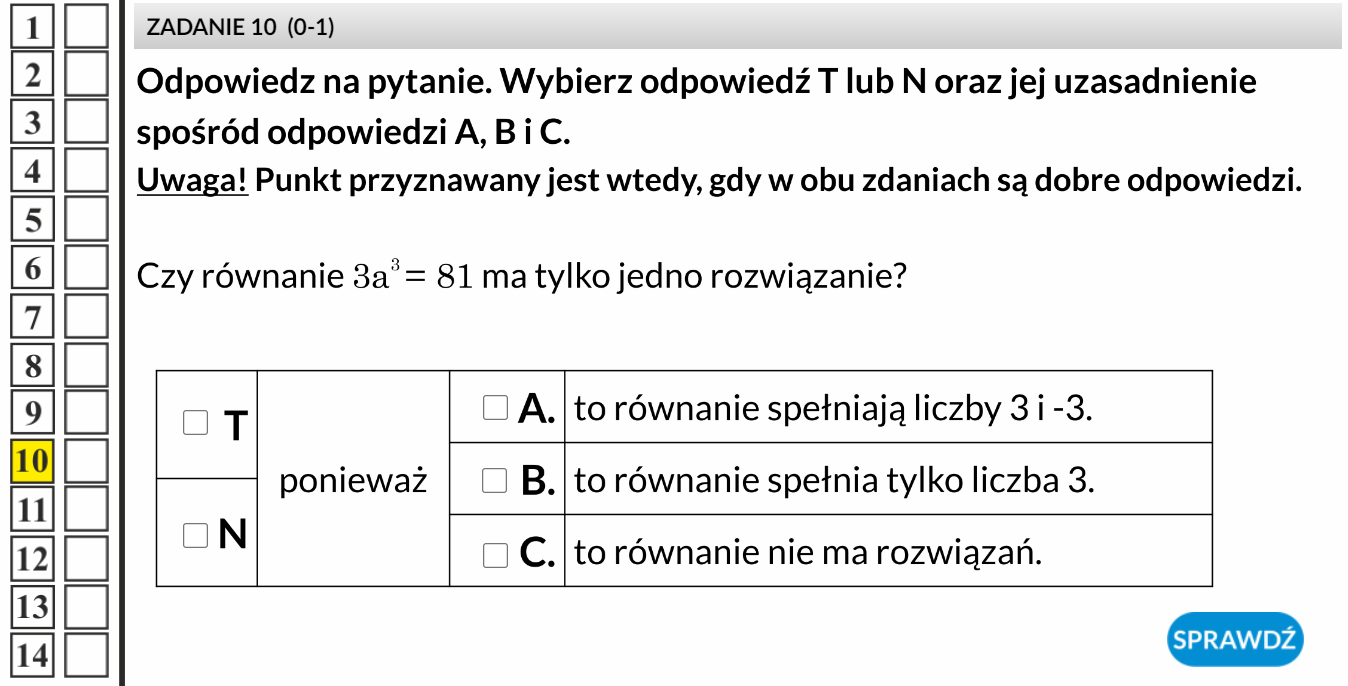 Matematyka Równanie z potęgowaniem