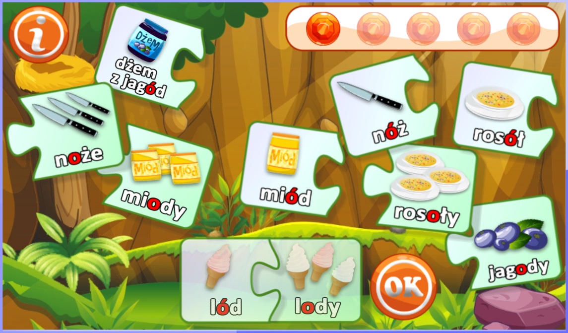 Puzzle wymienne O kreskowane