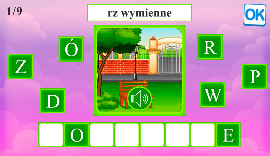 Ułóż wyrazy RZ wymienne