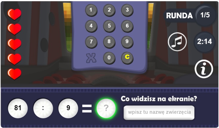 Gra matematyczna Dzielenie na czas