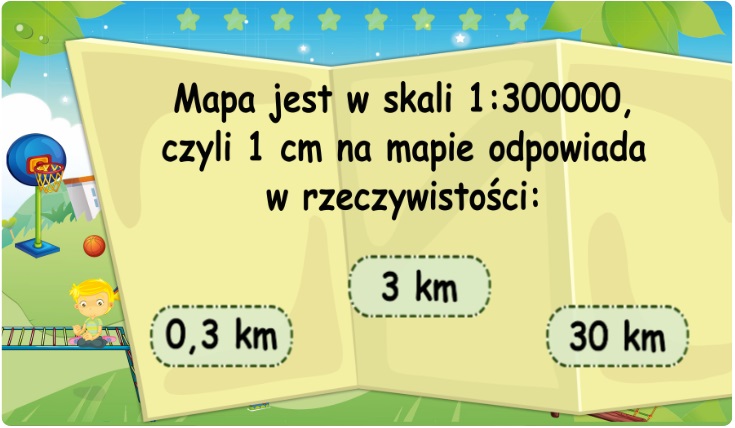 Jednostki odległości według skali na mapie