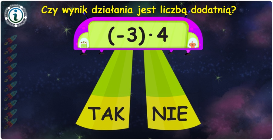 Oblicz działania z liczbami ujemnymi