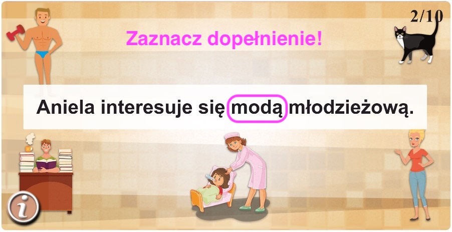 Zaznacz dopełnienie
