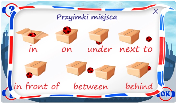 Angielski gramatyka przyimki miejsca