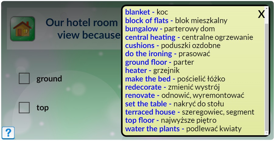 Angielski słownictwo DOM MEBLE