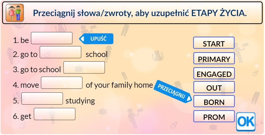 Angielski słownictwo ETAPY ŻYCIA