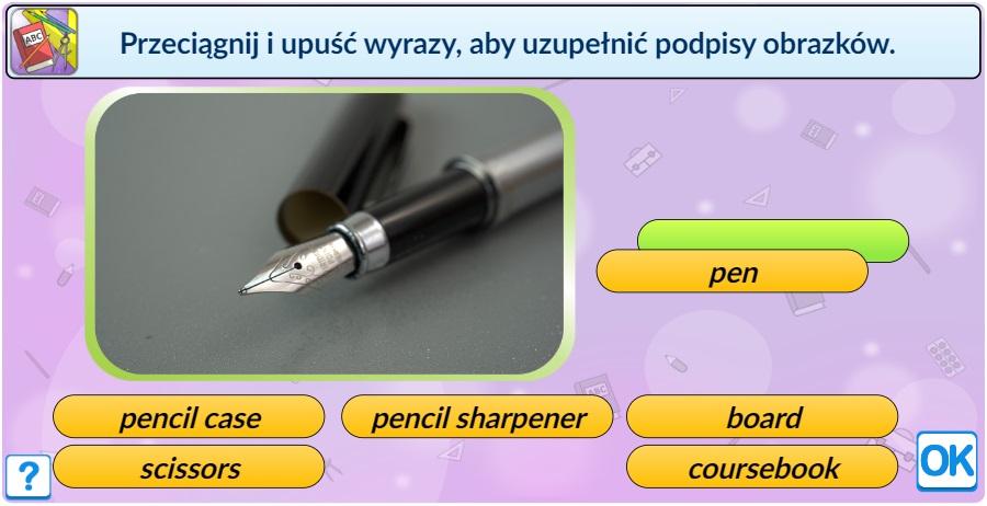 Angielski słownictwo przybory szkolne