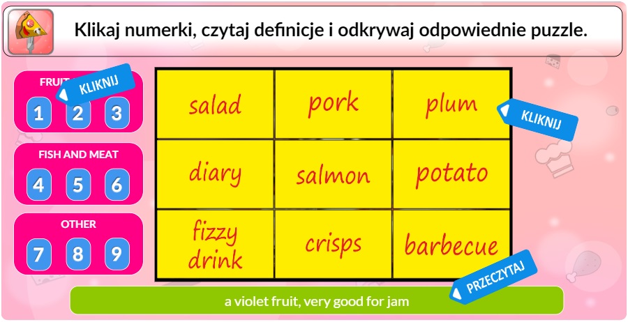 ŻYWIENIE słówka wyjaśniane po angielsku