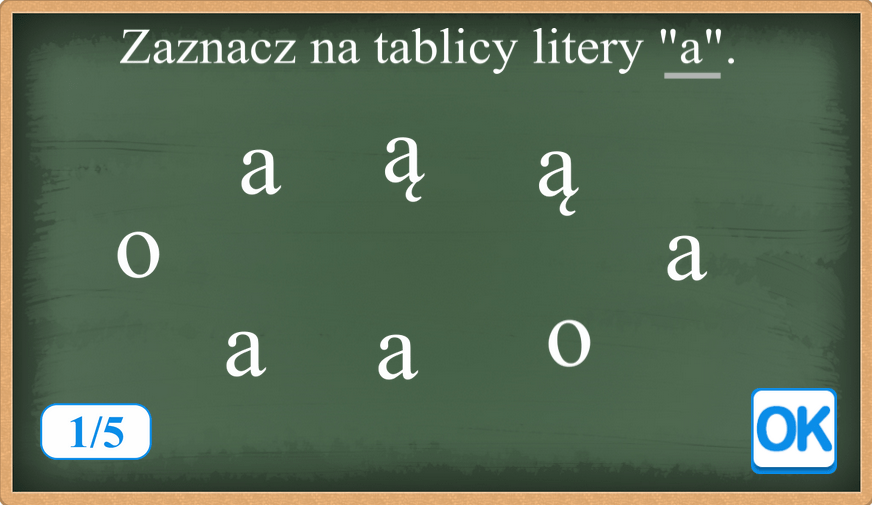 Nauka czytania zaznacz litery