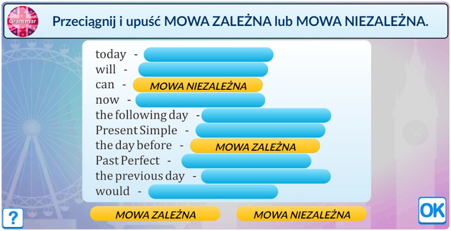 Angielski Gramatyka mowa zależna i niezależna