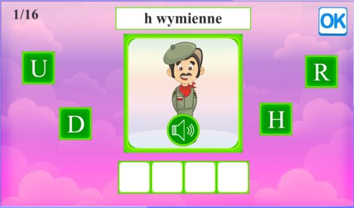 Ułóż wyrazy H wymienne