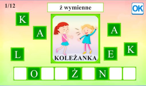 Ułóż wyrazy Ż wymienne